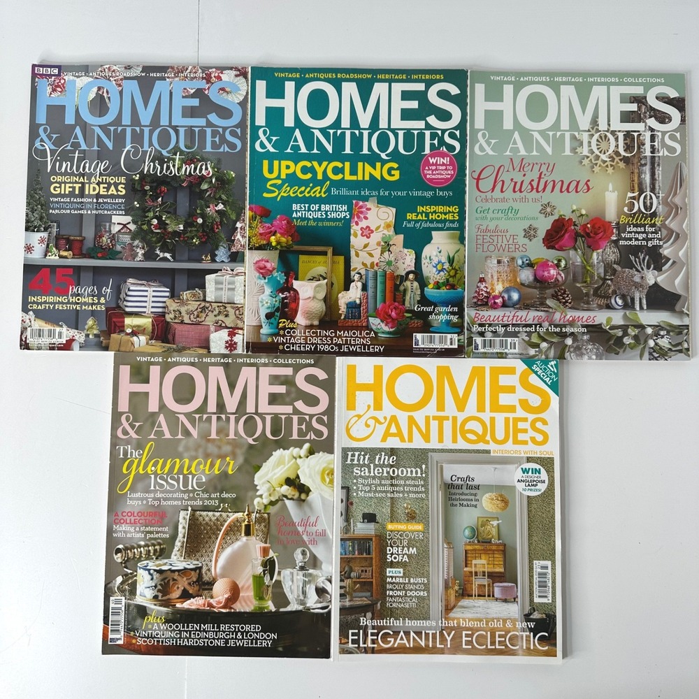 Lot of 5 Homes & Antiques Magazines BBC Vintage Christmas Upcycling 2011-2020